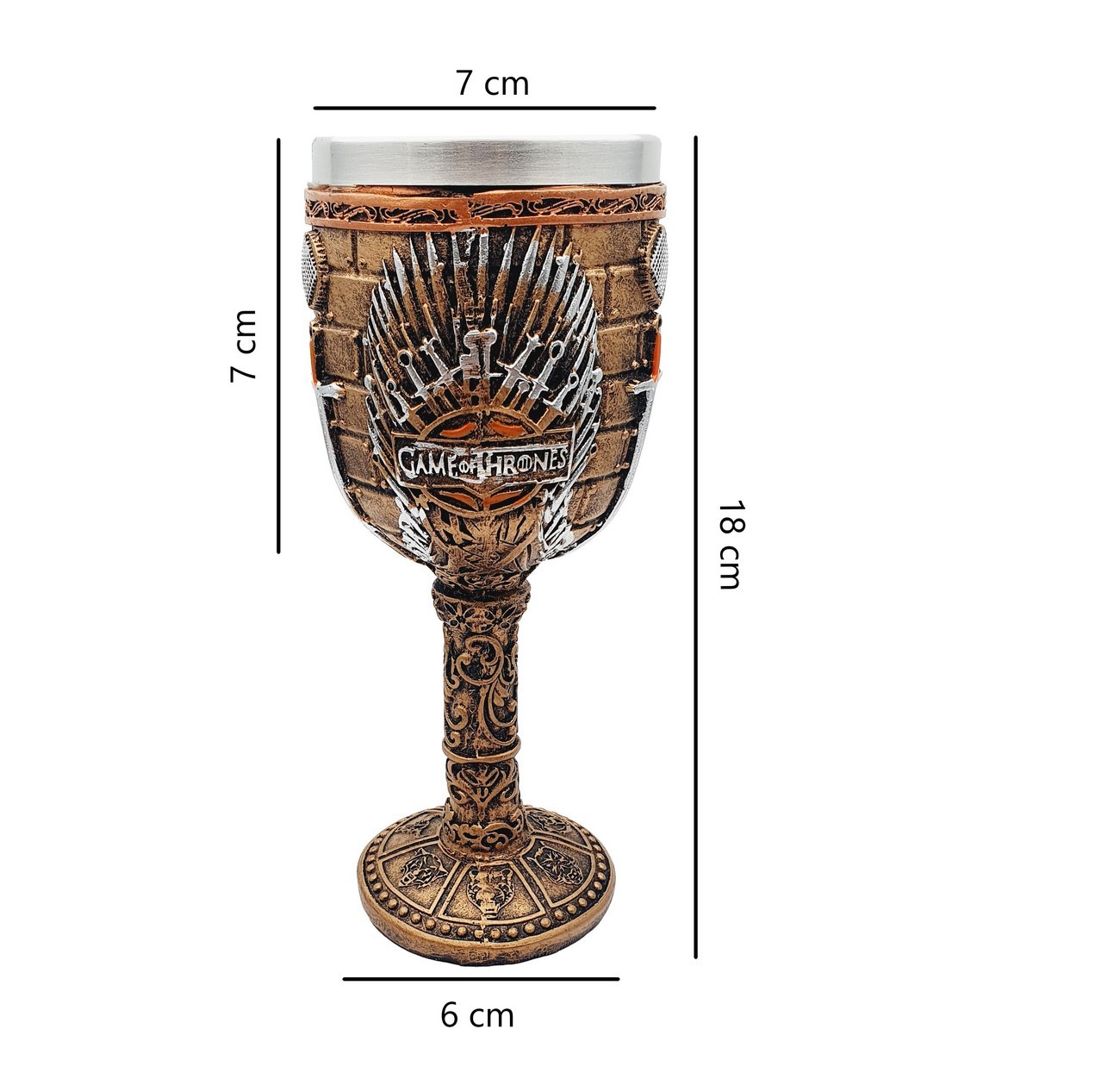 Copa Juego De Tronos Trono De Hierro Resina Acero Inoxidable